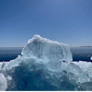 An unusual build up of ice in March 2021 when a wind storm blew in after an ice breaker had made a path thru the ice. People came from all over to see this