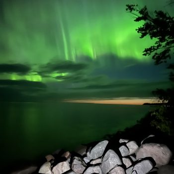 Northern Lights after sunset. Photo taken north of SteepRock, Manitoba.