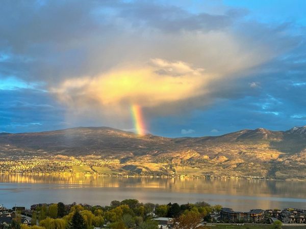 Rainbow over a lake