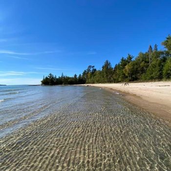 Sand ripples, clear water of Lake Superior.