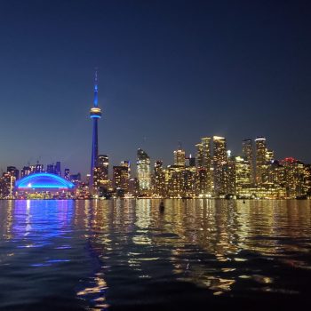 Toronto Waterfront, Lake Ontario. View from Toronto Islands ferry.