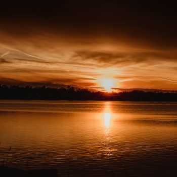 The sunset over Lake Scugog.