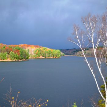 Beautiful Fall landscape on Little Bob Lake, Minden, Ontario.