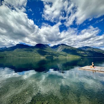 Morning meditation looking west over the Slocan lake near New Denver, BC.