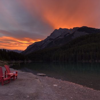 August sunrise at Two Jack Lake.