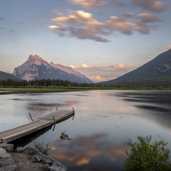 Dusk at Lake Vermilion with the majestic Mount Rundle on the background, just outside of Banff.