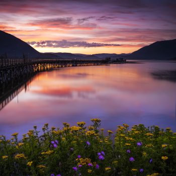 This shot of the pier in Salmon Arm was taken at sunset in July.