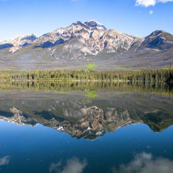 This photo was taken while I was kayaking on Pyramid Lake Near Jasper, Alberta. It had been so windy forever and our last morning in the Jasper area was calm. We grabbed our kayaks and took off to Pyr ...