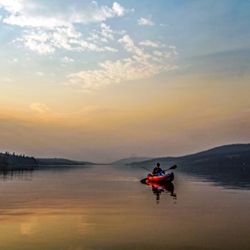 A perfect day paddling home at sunset.