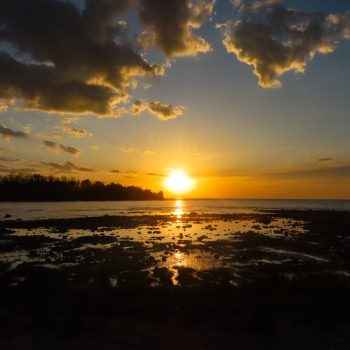 Sunset over Lake Huron at MacGregor Point Provincial Park.