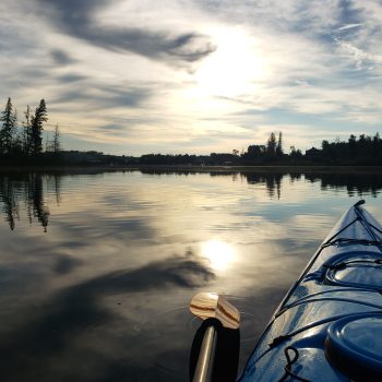 A paddle on a cloudy sunrise morning.