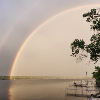 Katepwa Lake in the Qu'Appelle Valley of Saskatchewan - double rainbow delight.