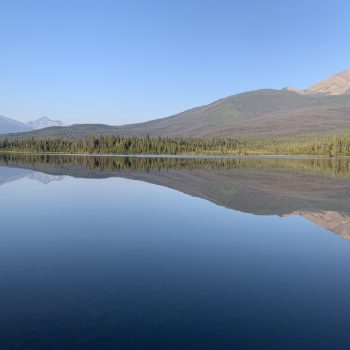 The beautiful Pyramid Lake on a sunny and still August morning.