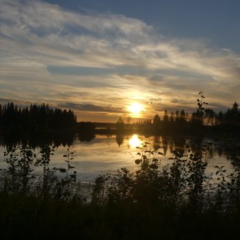 A beautiful sunset on the lake.